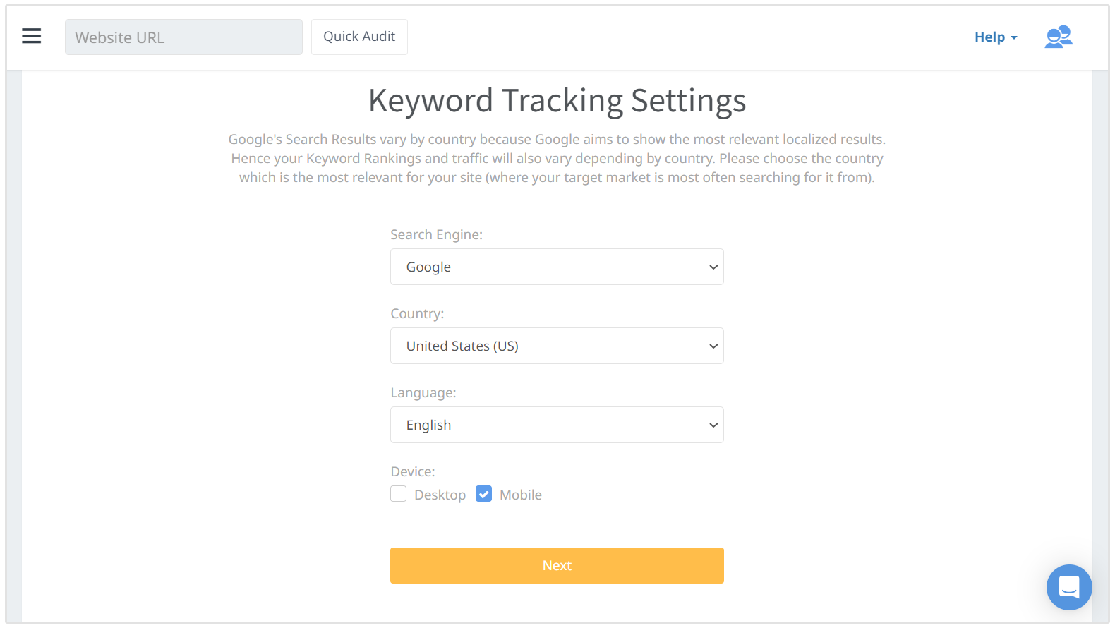 set up mobile rank tracking